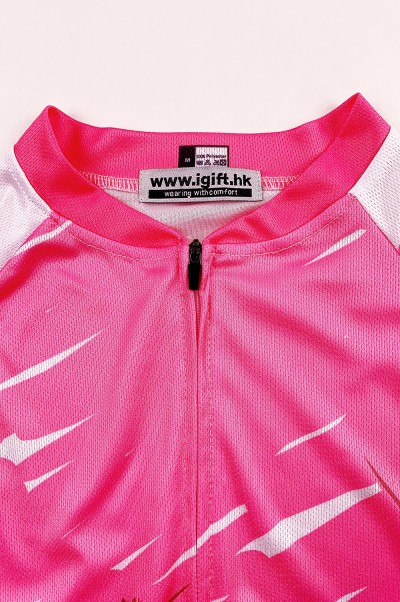 Personal Design Pink Long Sleeve Cycling Shirt Custom Zip-Up Printed Cycling Shirt Cycling Shirt Specialty Store SKCSCP023 detail view-2